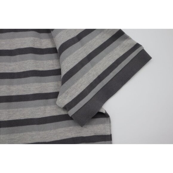 Eddie Bauer Mens Striped Gray Polo Shirt TXL 100% Cotton Short Sleeve - Picture 8 of 13